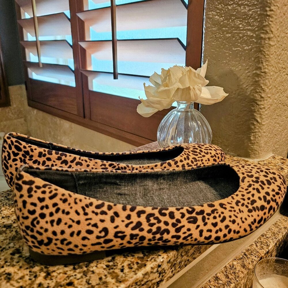 Dr. Scholls Soft Leopard Ballet Flat, Size 10